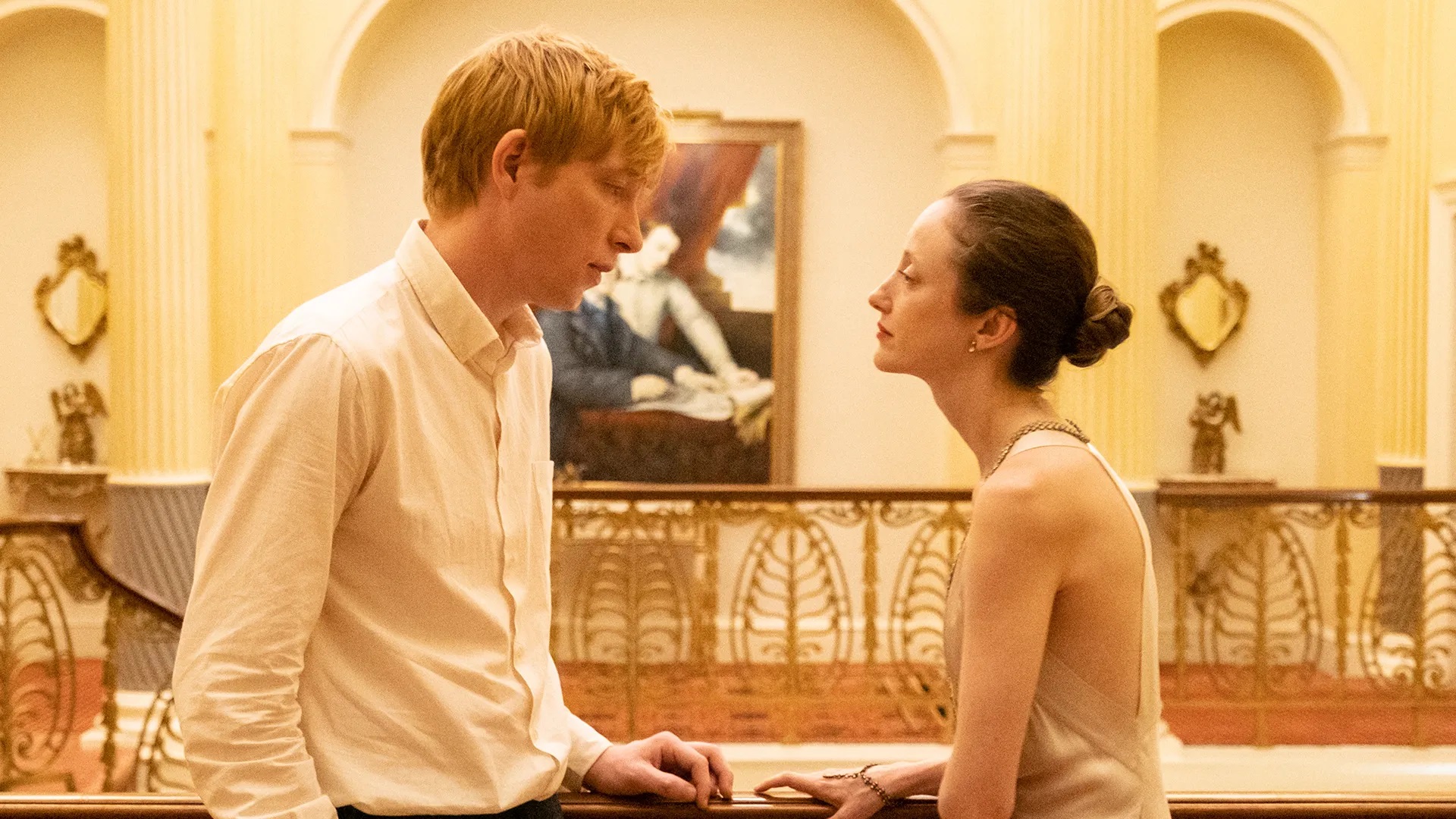 Domhnall Gleeson and Andrea Riseborough in Alice & Jack (2023)