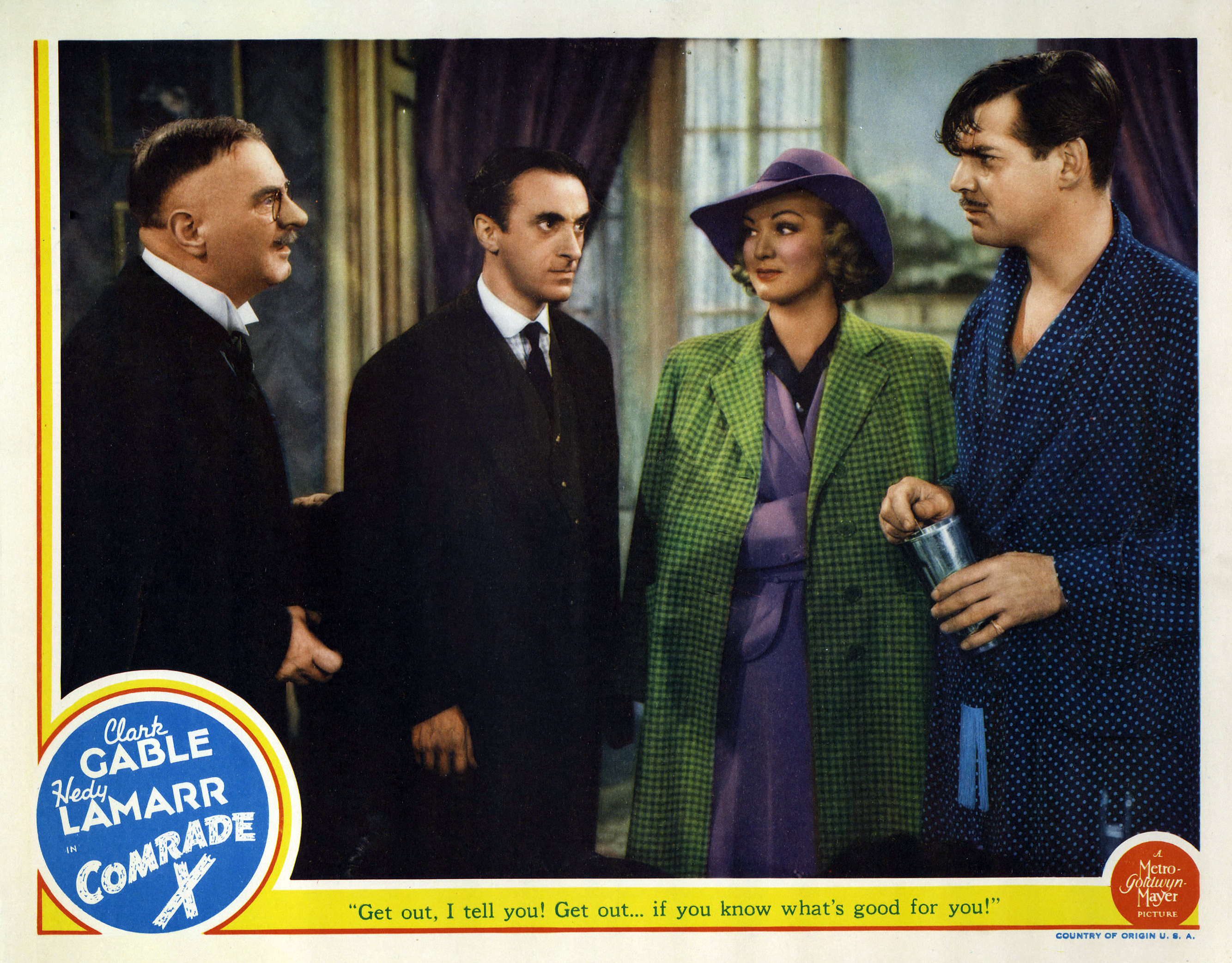 Clark Gable, Eve Arden, Leon Belasco, and Sig Ruman in Comrade X (1940)