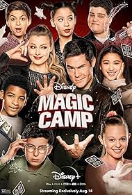 Gillian Jacobs, Adam Devine, Cole Sand, Isabella Crovetti, Josie Totah, Izabella Alvarez, Bianca Grava, Hayden Crawford, and Nathaniel Logan McIntyre in Magic Camp (2020)