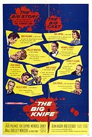 Jack Palance, Rod Steiger, Shelley Winters, Wesley Addy, Ilka Chase, Wendell Corey, Jean Hagen, Ida Lupino, and Everett Sloane in The Big Knife (1955)