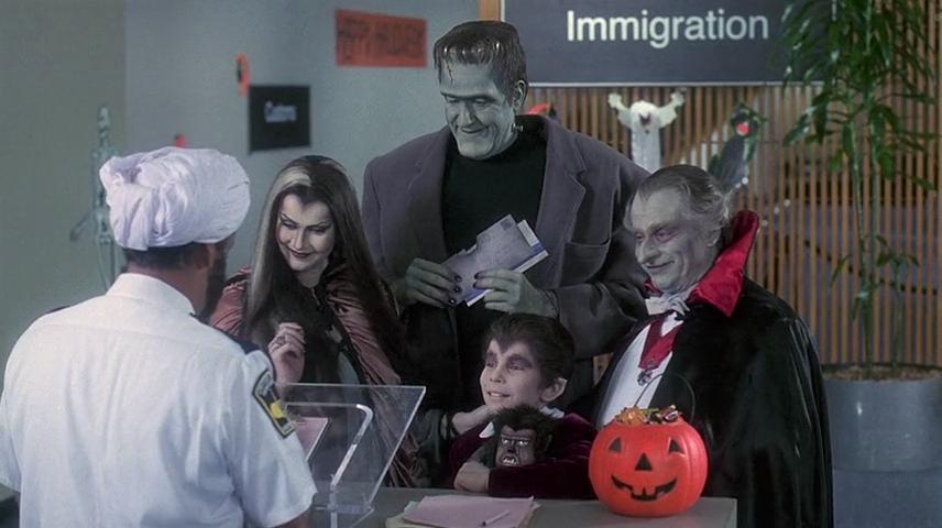 Edward Herrmann, Mathew Botuchis, Brian George, Veronica Hamel, and Robert Morse in Here Come the Munsters (1995)