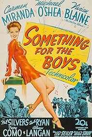 Carmen Miranda, Vivian Blaine, Michael O'Shea, and Phil Silvers in Something for the Boys (1944)