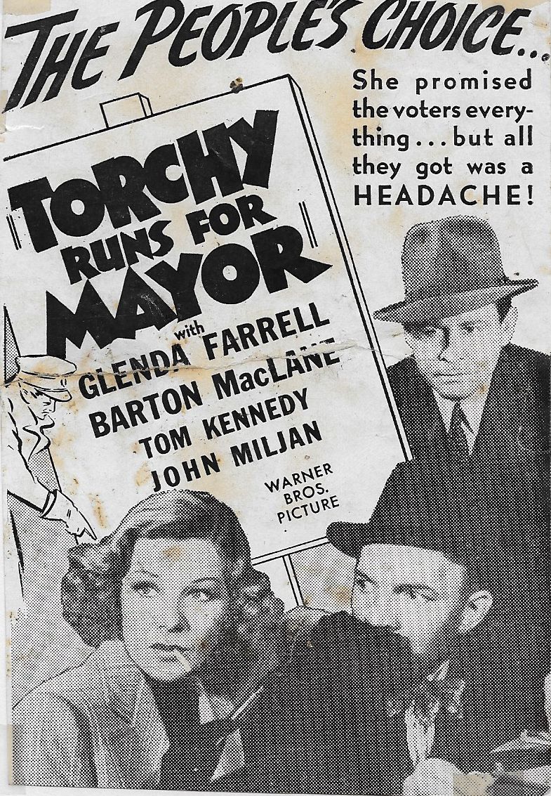 Joe Downing, Glenda Farrell, and Barton MacLane in Torchy Runs for Mayor (1939)