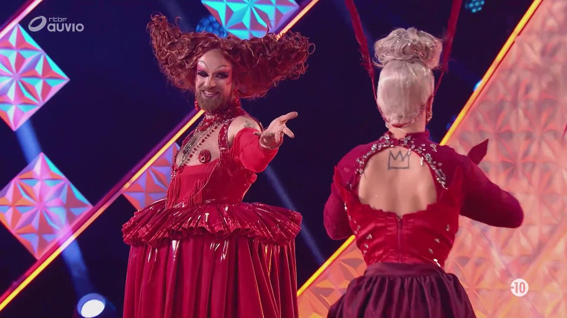 Alvilda and La Veuve in Drag Race Belgique (2023)