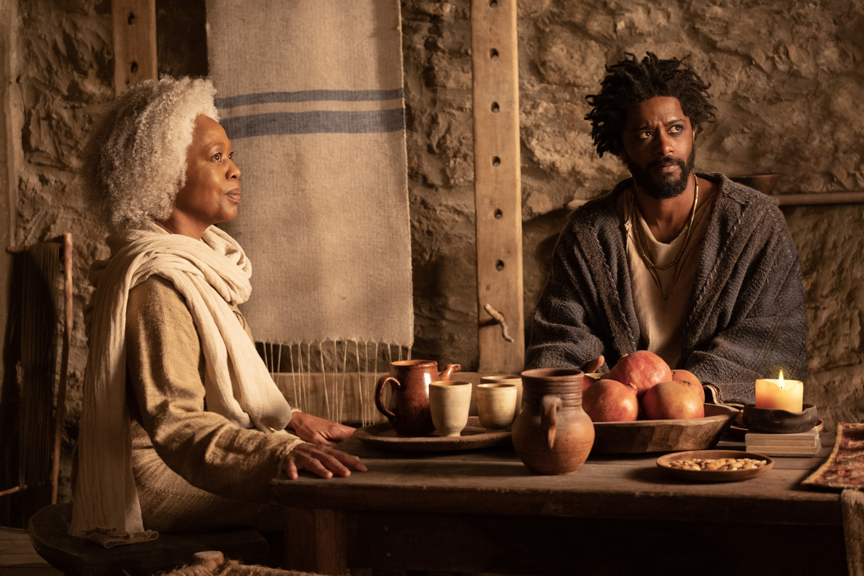 Alfre Woodard and LaKeith Stanfield in The Book of Clarence (2023)