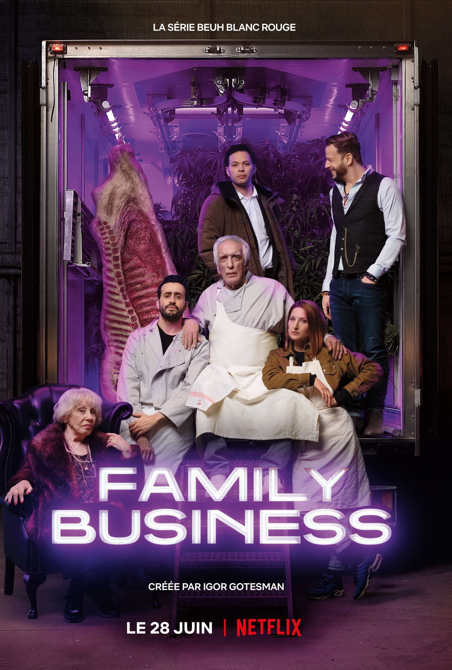 Gérard Darmon, Liliane Rovère, Julia Piaton, and Jonathan Cohen in Family Business (2019)