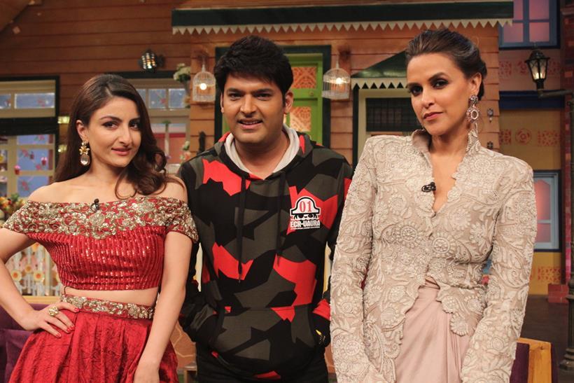 Neha Dhupia, Soha Ali Khan, and Kapil Sharma in The Kapil Sharma Show (2016)