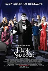 Johnny Depp, Michelle Pfeiffer, Helena Bonham Carter, Jonny Lee Miller, Jackie Earle Haley, Eva Green, Chloë Grace Moretz, Bella Heathcote, and Gulliver McGrath in Dark Shadows (2012)