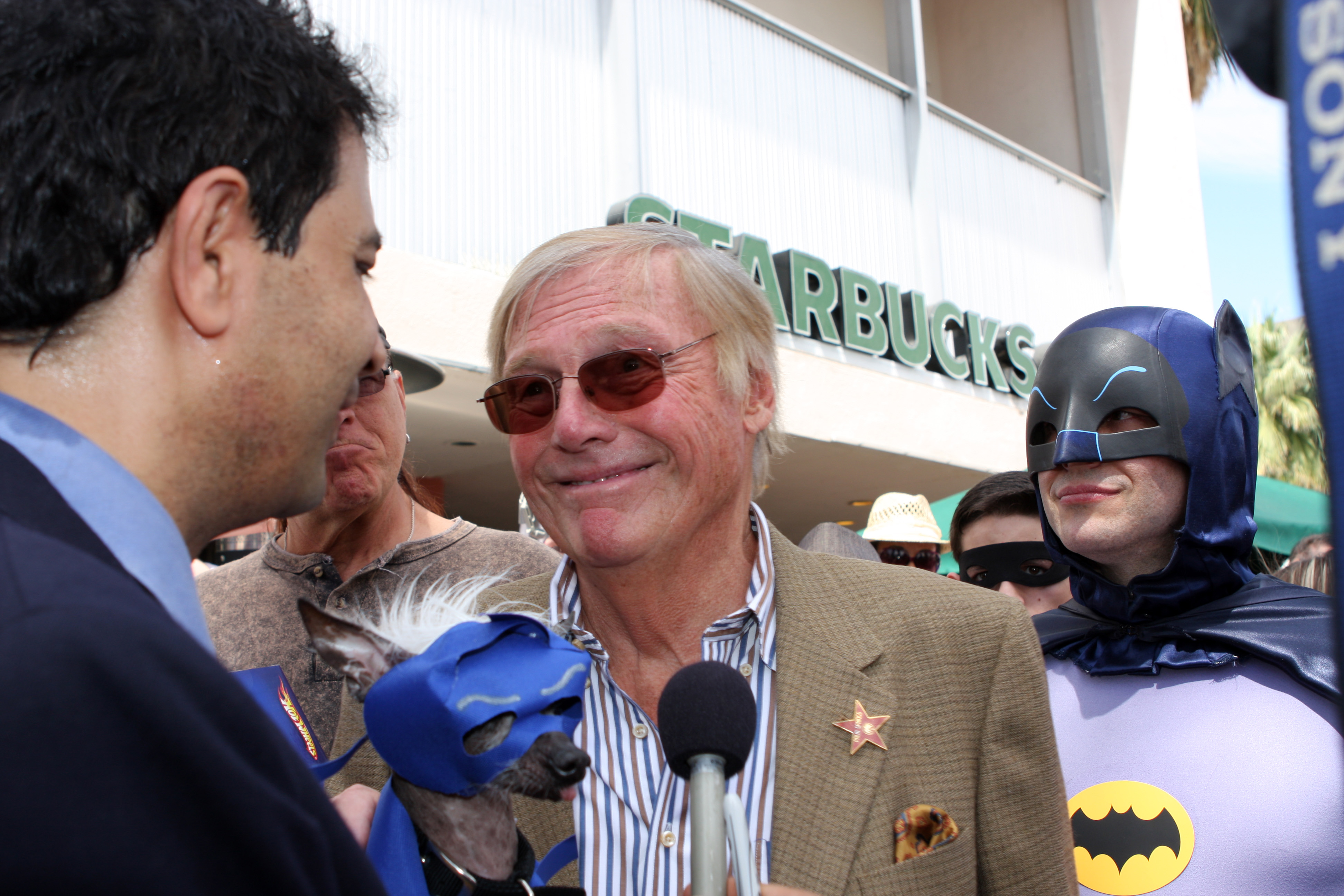 Adam West, Dane Andrew, and Rascal the World's Ugliest Dog in Starring Adam West (2013)