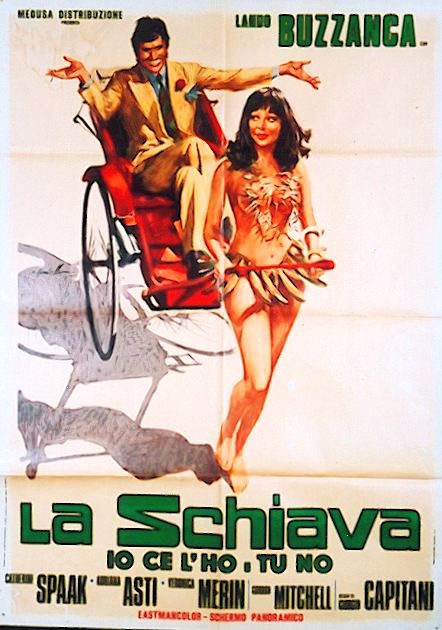 Lando Buzzanca and Veronica Merin in La schiava io ce l'ho e tu no (1973)