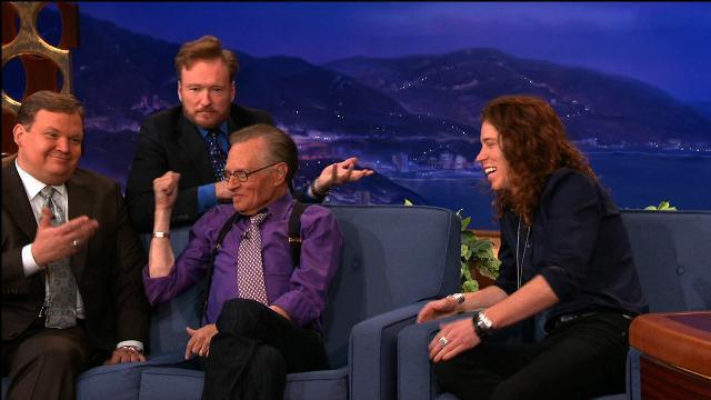 Larry King, Conan O'Brien, Andy Richter, and Shaun White in Conan (2010)