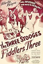 Moe Howard, Larry Fine, Shemp Howard, and Virginia Hunter in Fiddlers Three (1948)