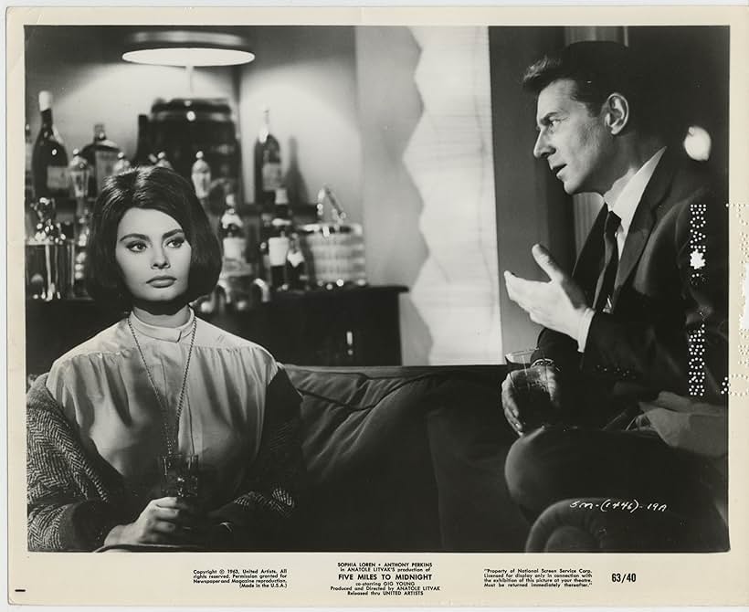 Sophia Loren and Jean-Pierre Aumont in Five Miles to Midnight (1962)