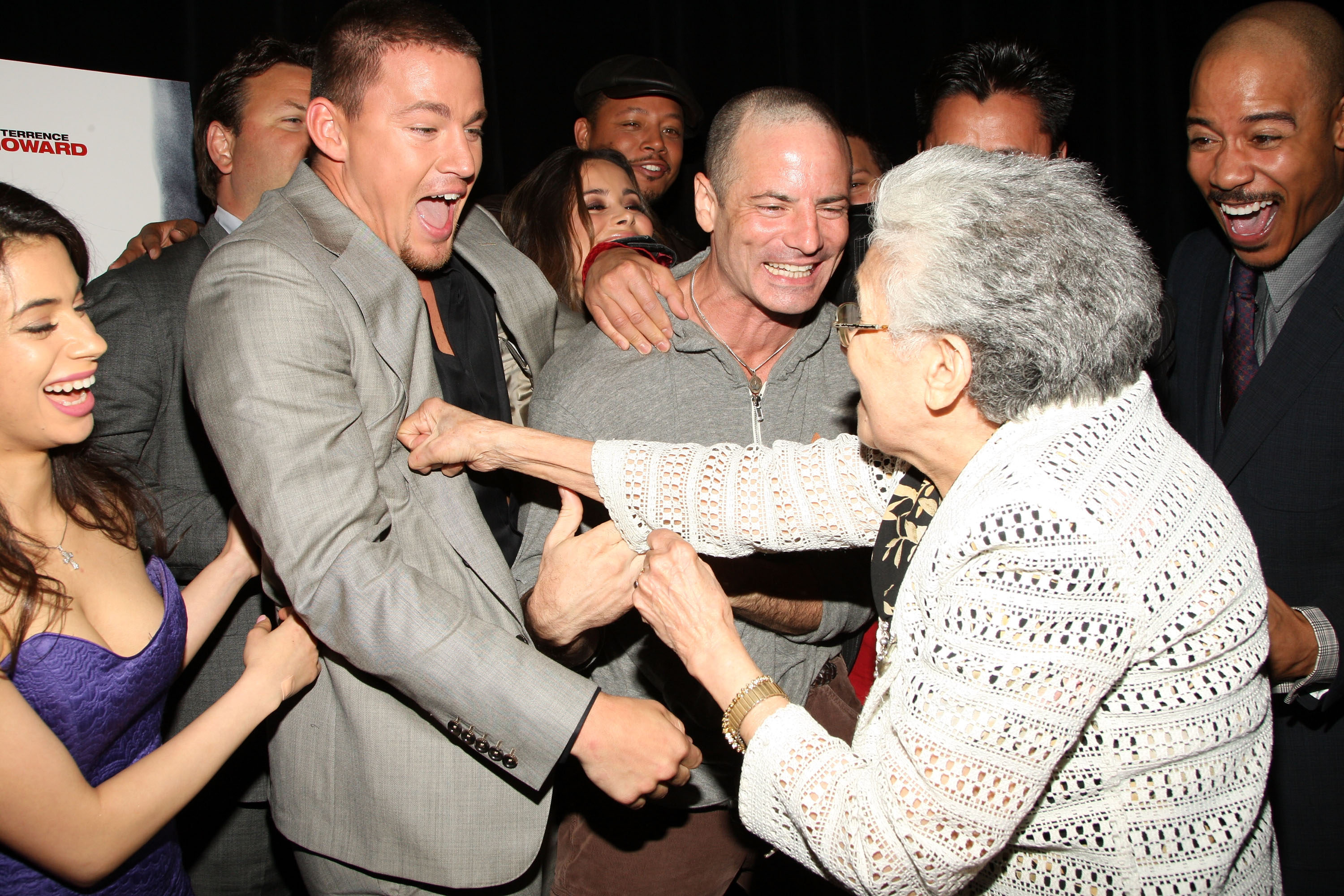 Brian White, Altagracia Guzman, Channing Tatum, and Dito Montiel at an event for Fighting (2009)