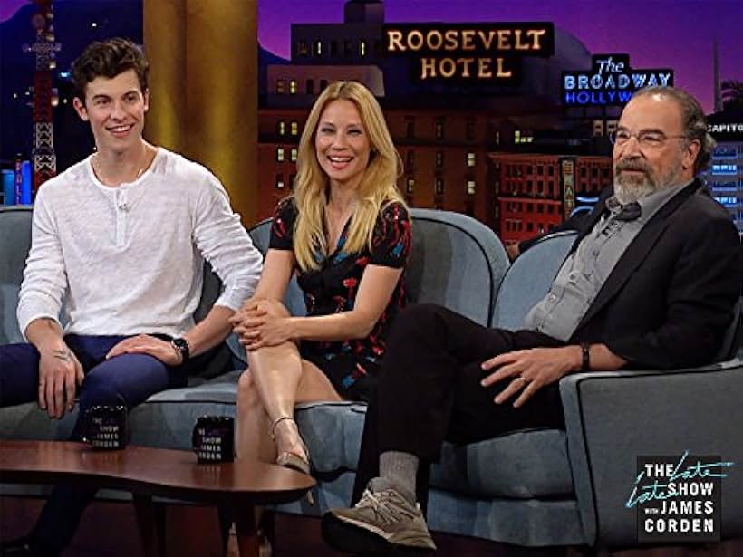 Mandy Patinkin, Lucy Liu, and Shawn Mendes in The Late Late Show with James Corden (2015)