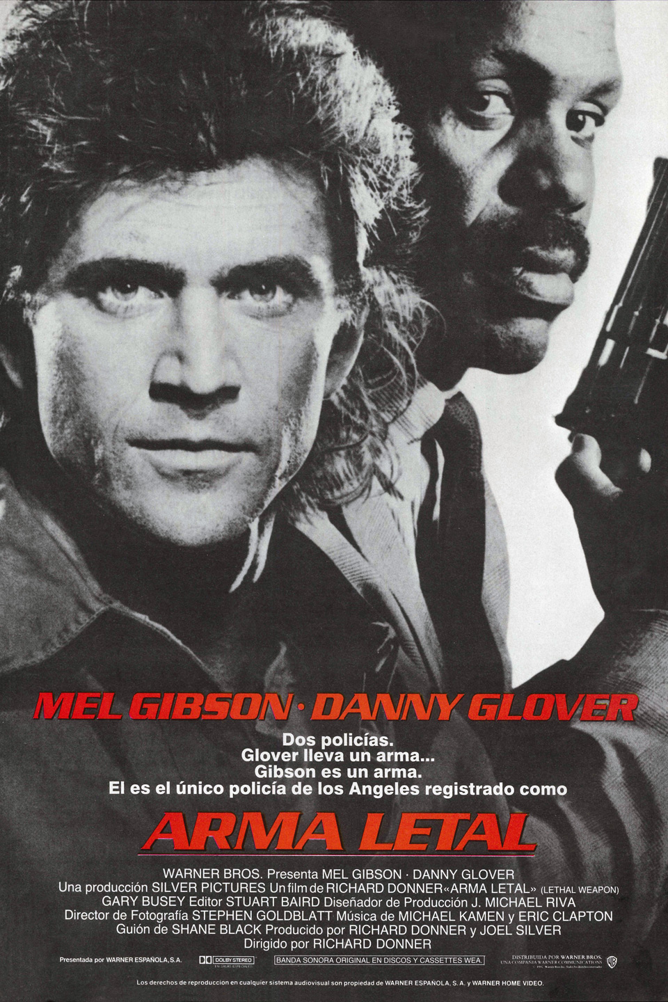 Mel Gibson and Danny Glover in Lethal Weapon (1987)