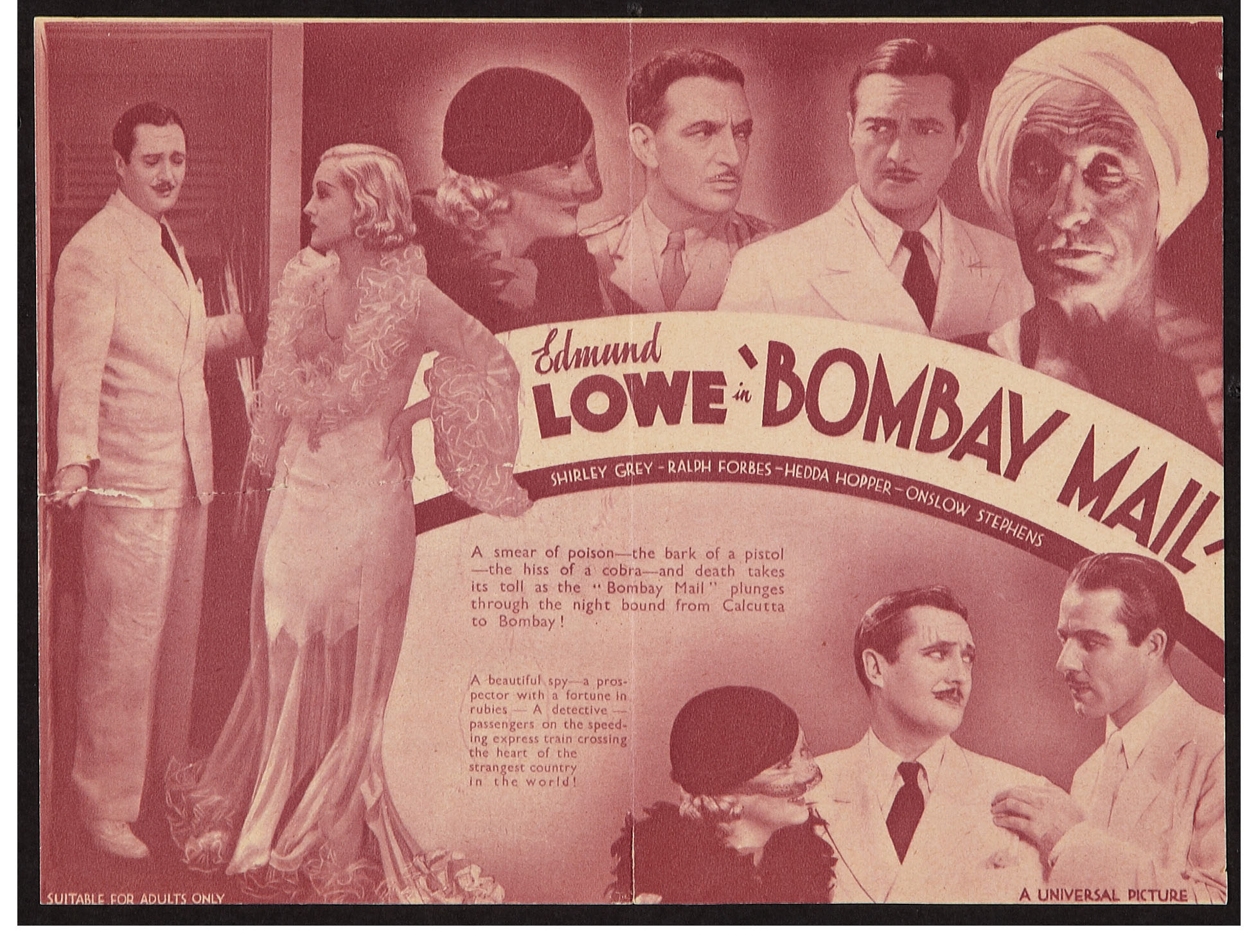 Ralph Forbes, Shirley Grey, Brandon Hurst, and Edmund Lowe in Bombay Mail (1934)