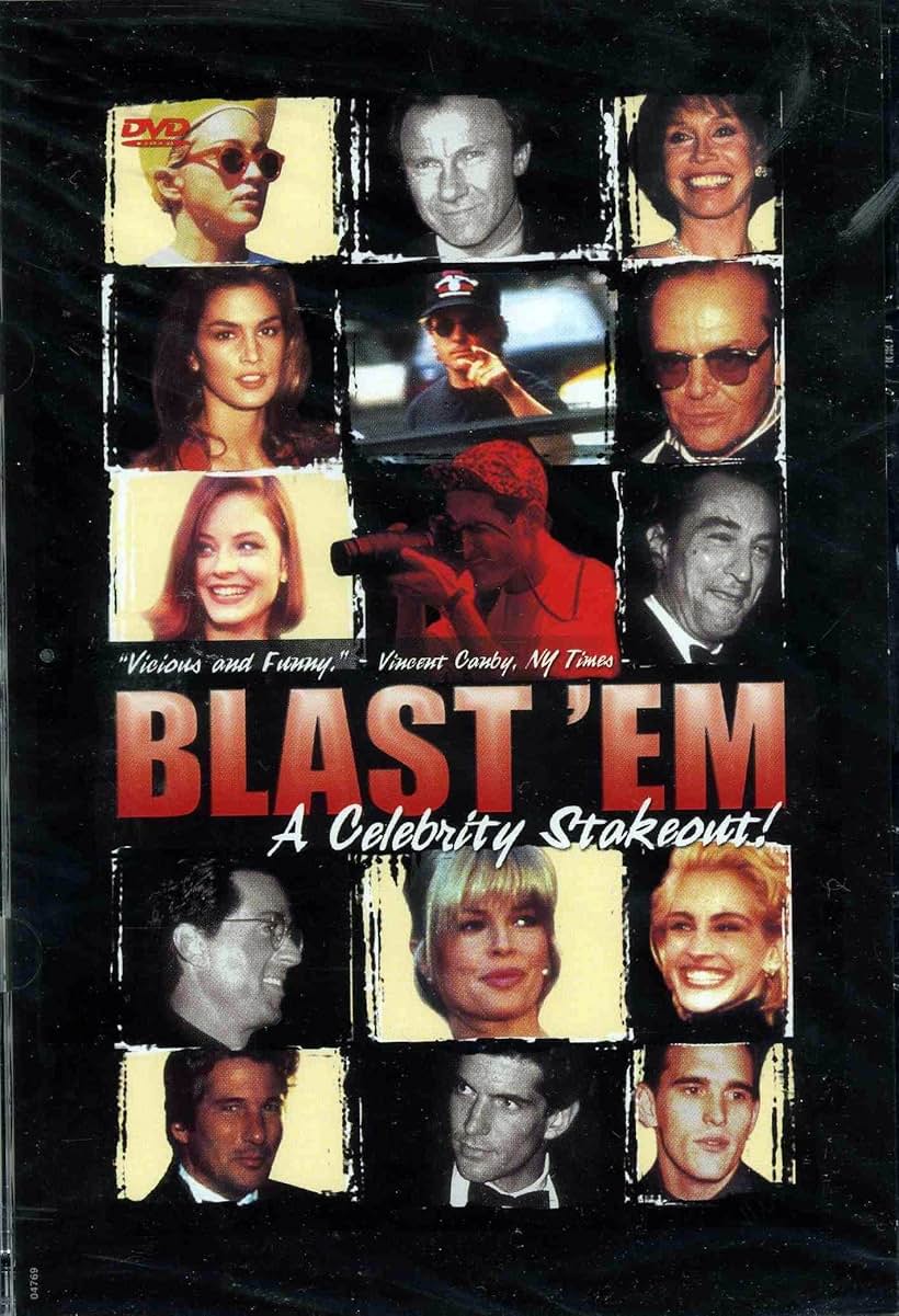 Kim Basinger, Robert De Niro, Michael J. Fox, Richard Gere, Harvey Keitel, Jack Nicholson, Julia Roberts, Sylvester Stallone, Cindy Crawford, Matt Dillon, Mary Tyler Moore, John Kennedy Jr., and Victor Malafronte in Blast 'Em (1992)