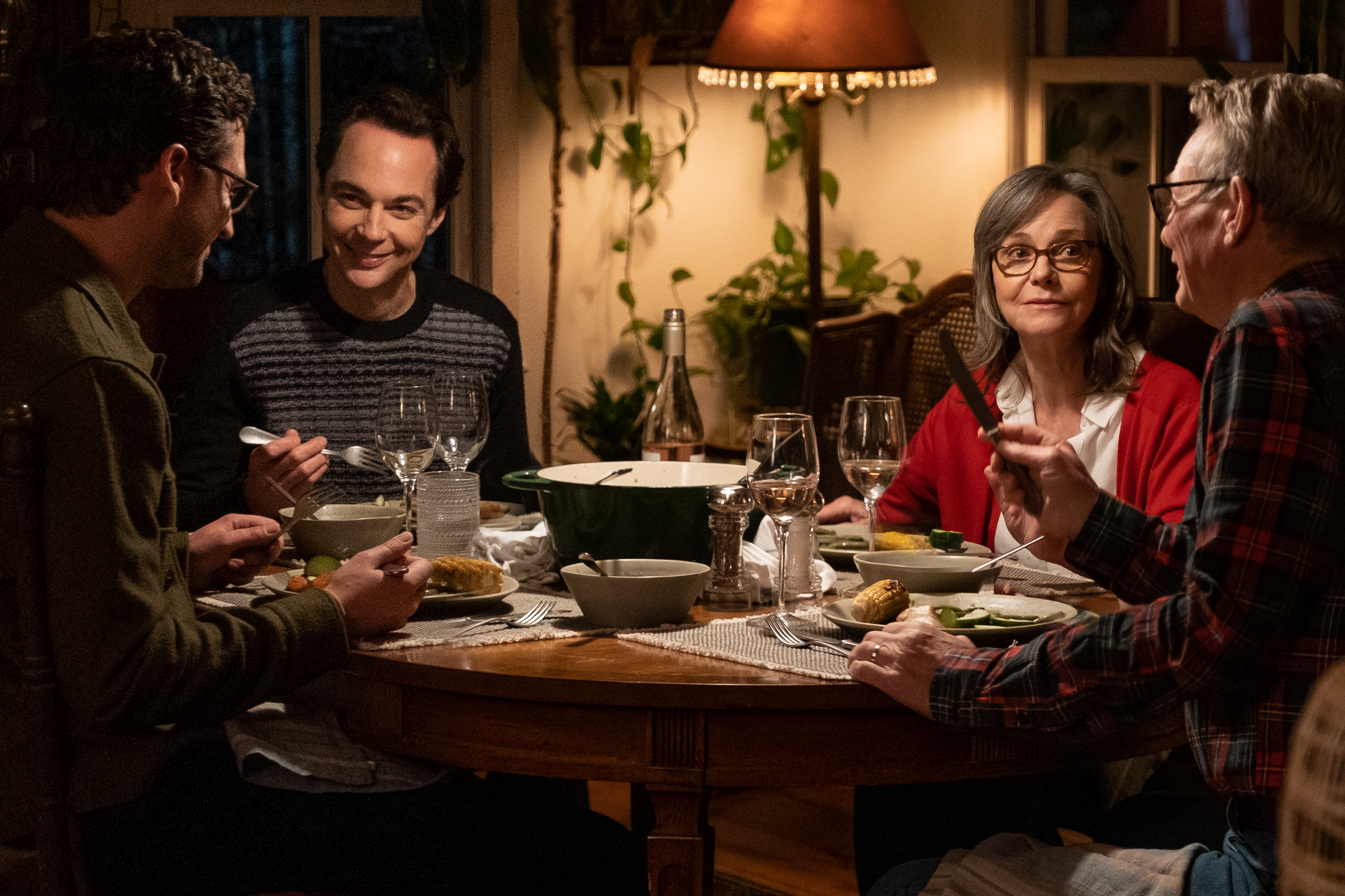 Sally Field, Bill Irwin, Jim Parsons, and Ben Aldridge in Spoiler Alert (2022)