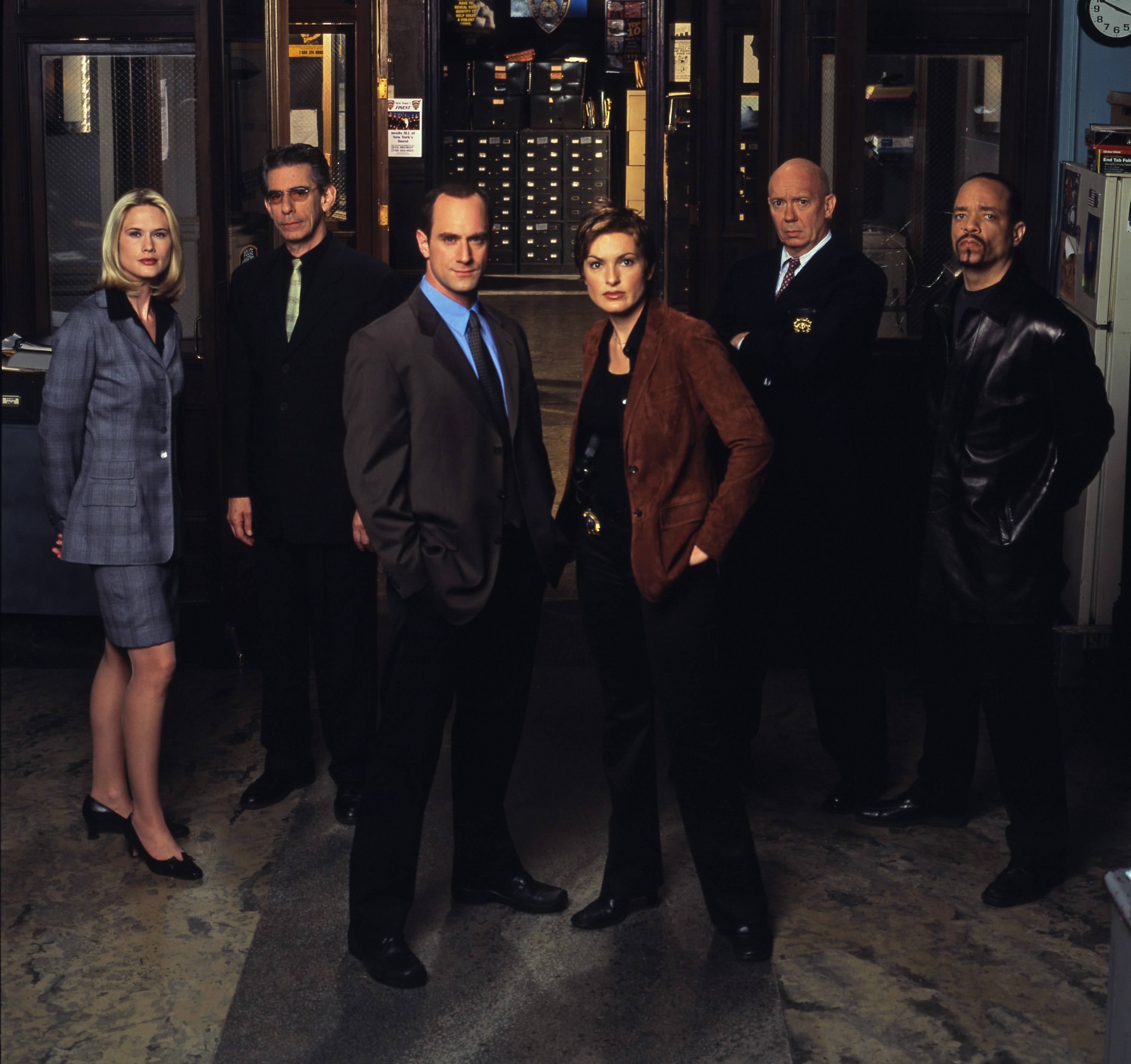 Ice-T, Richard Belzer, Mariska Hargitay, Christopher Meloni, Craig Blankenhorn, Dann Florek, Stephanie March, Alexandra Cabot, and John Munch