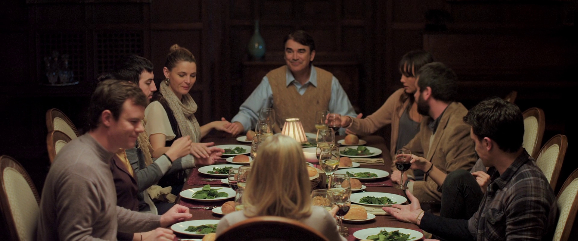 Barbara Crampton, Wendy Glenn, Rob Moran, Margaret Laney, AJ Bowen, Ti West, Amy Seimetz, Sharni Vinson, Joe Swanberg, Nicholas Tucci, and Sophia Takal in You're Next (2011)