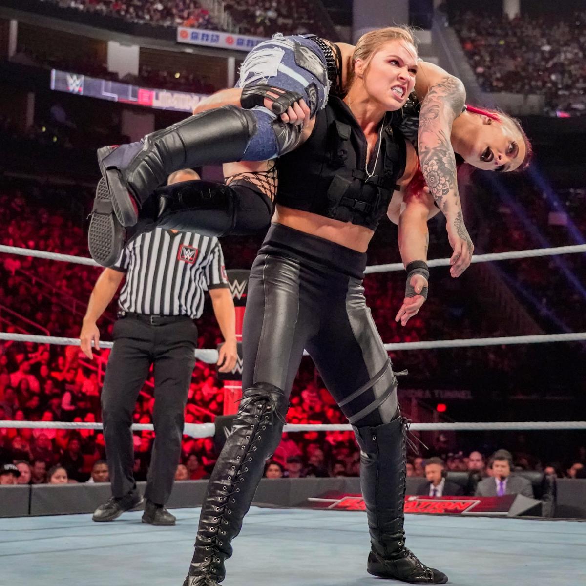 Ronda Rousey and Dori Elizabeth Prange in WWE Elimination Chamber (2019)