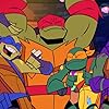 Omar Benson Miller, Brandon Mychal Smith, Ben Schwartz, and Josh Brener in Rise of the Teenage Mutant Ninja Turtles (2018)