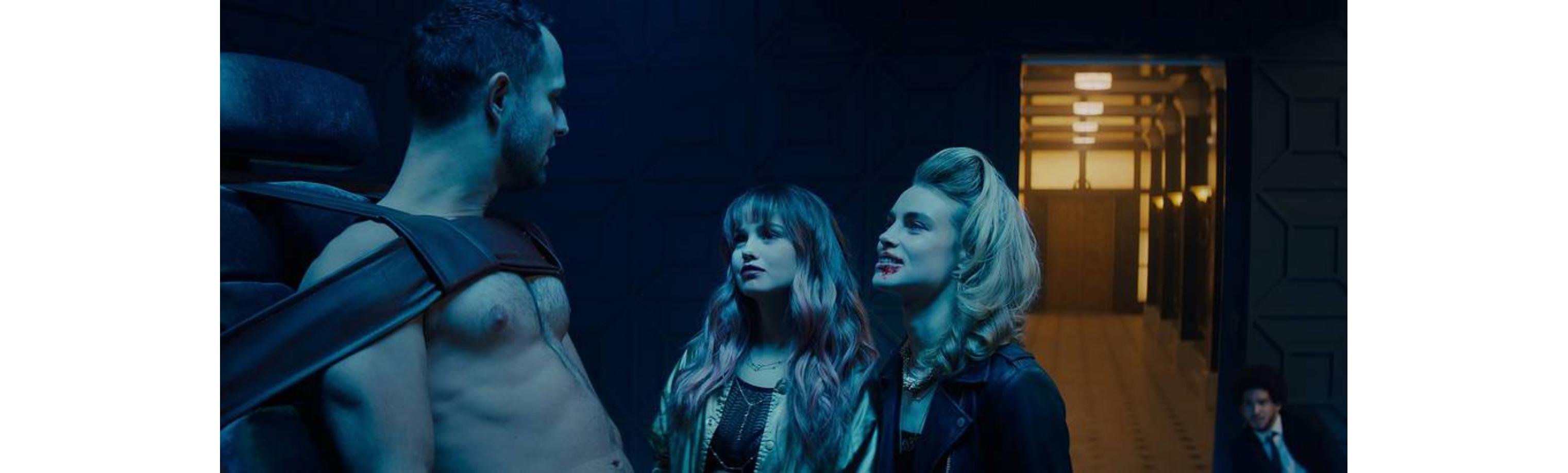 Debby Ryan, Hunter Burke, Lucy Fry, and Jorge Lendeborg Jr. in Night Teeth (2021)