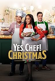 Tia Mowry, Luke Humphrey, and Buddy Valastro in Yes, Chef! Christmas (2023)