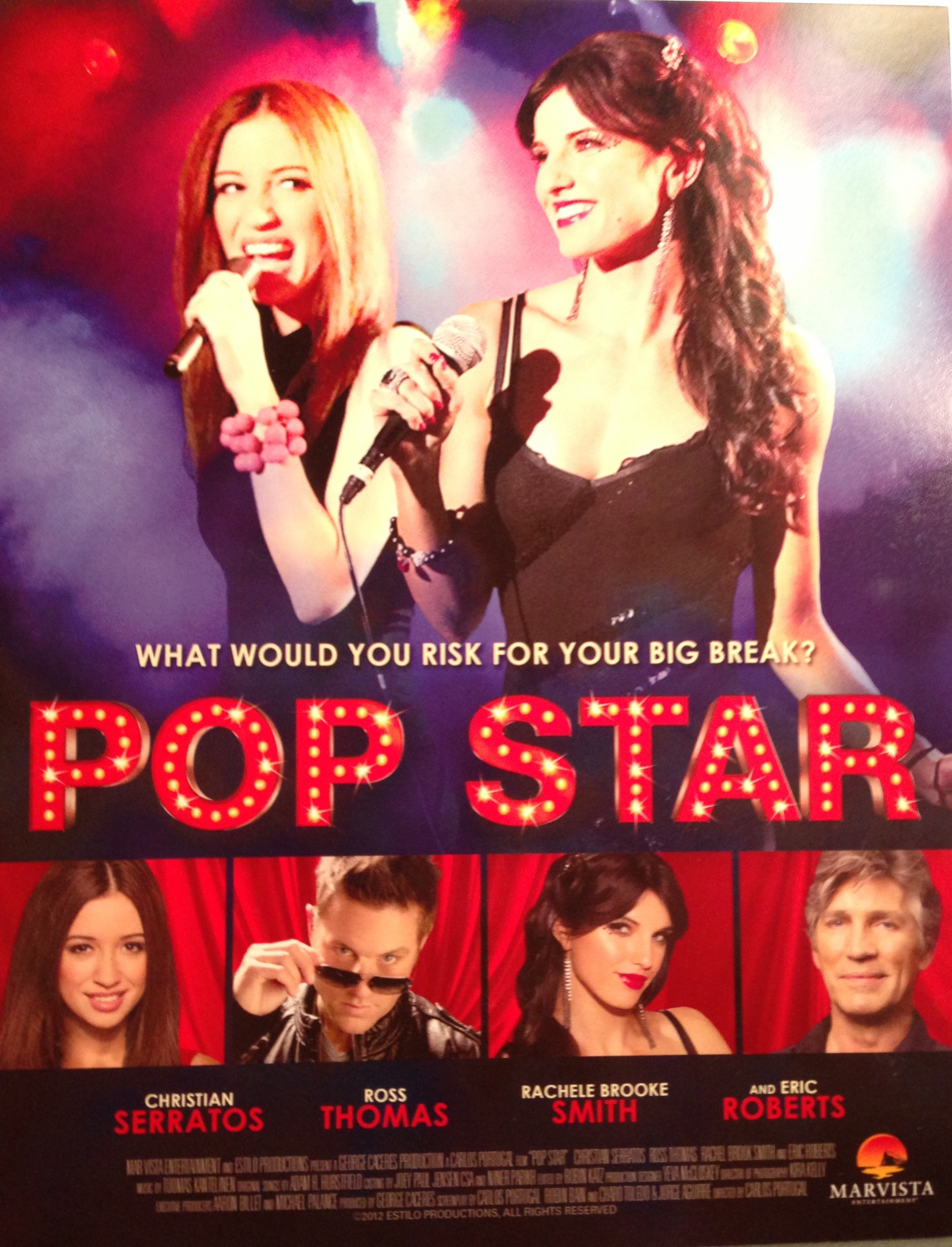 Eric Roberts, Christian Serratos, Ross Thomas, and Rachele Brooke Smith in Pop Star (2013)