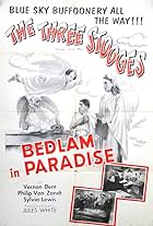 Moe Howard, Larry Fine, Vernon Dent, Shemp Howard, Sylvia Lewis, and Philip Van Zandt in Bedlam in Paradise (1955)