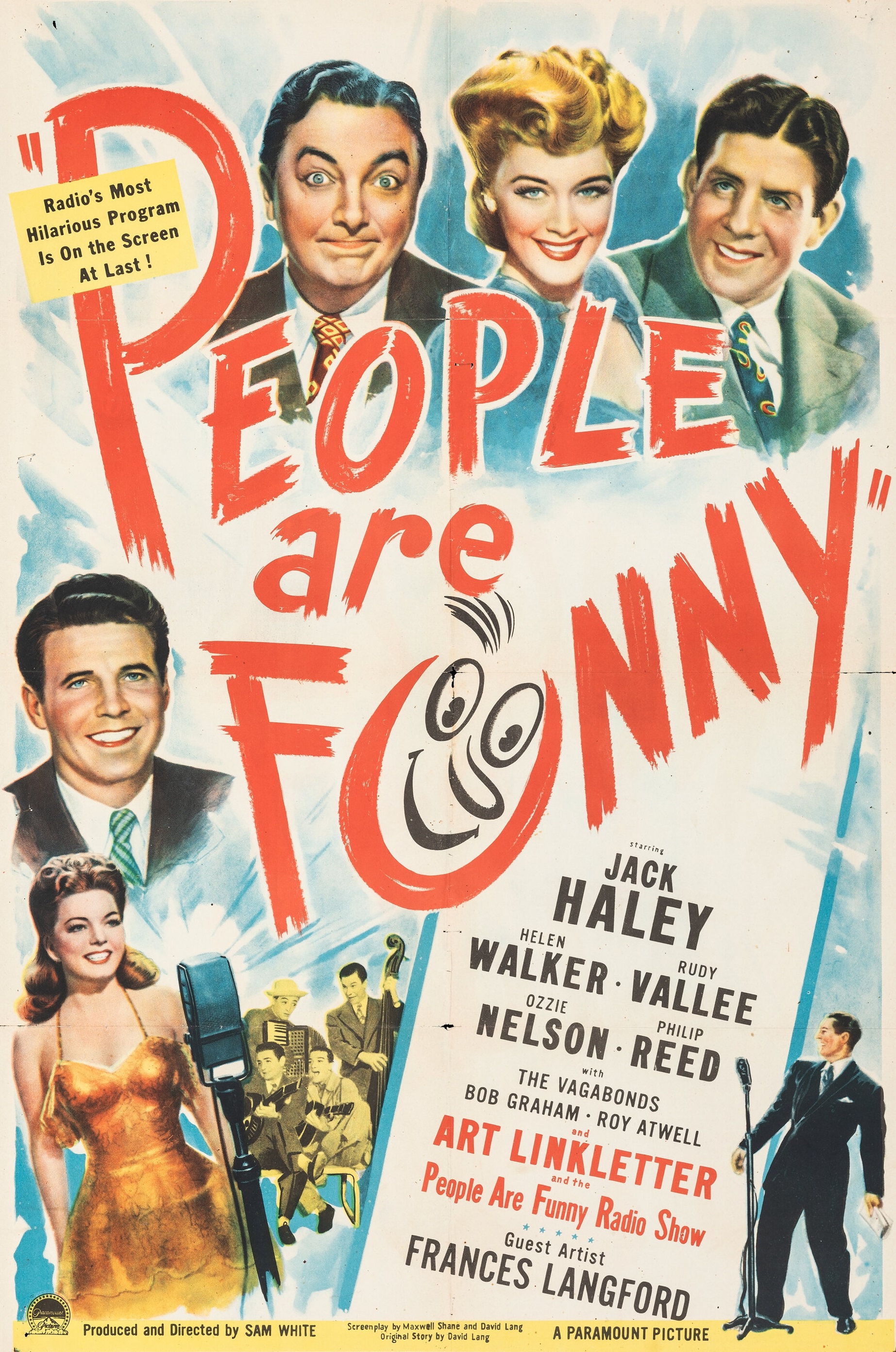 Jack Haley, Frances Langford, Ozzie Nelson, Rudy Vallee, and Helen Walker in People Are Funny (1946)