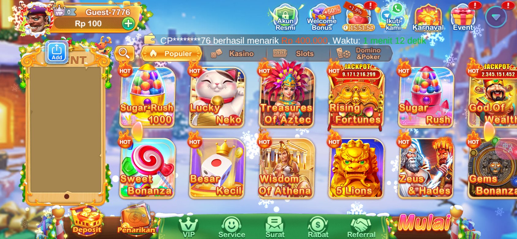 Daftar permainan slot online 9399 APK dengan jackpot besar dan permainan populer seperti Sweet Bonanza dan Gates of Olympus.