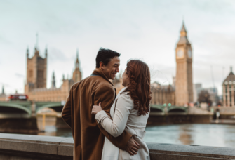 Couple visitng London, best honeymoon destinations in April