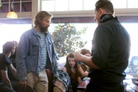 CAPTAIN FANTASTIC, from left: Viggo Mortensen, Charlie Shotwell, Samantha Isler, director Matt Ross, on set, 2016. ph: Erik Simkins/© Bleecker Street Media