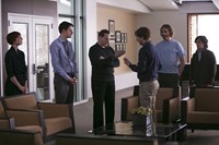 Silicon Valley, from left: Jill E Alexander, Zach Woods, Matt Ross, Thomas Middleditch, TJ Miller, Josh Brener, 04/06/2014, ©HBO