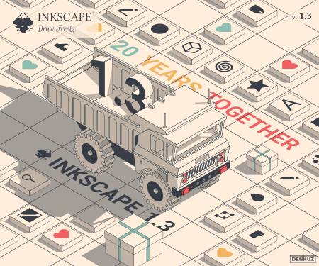 Inkscape About Screen - Isometric Madness by Denis Kuznetsky CC-BY-SA