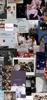 Collage wallpaper featuring a band.