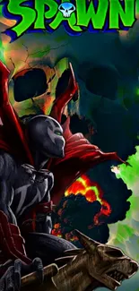 Spawn comic wallpaper featuring dynamic hero and vivid colors.