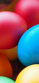 Brightly colored Easter eggs in a vibrant design.