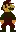 a pixel art of a man wearing a hat and overalls .