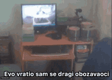 evo vratio sam se dragi obozavaoci is written on a screen