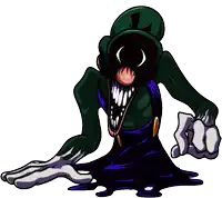 a cartoon character with a huge mouth and tongue sticking out is sitting on a white background .