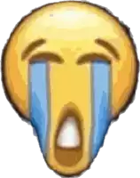 a crying smiley face with tears coming out of its eyes .