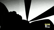 a cartoon network special is being shown on a black and white background