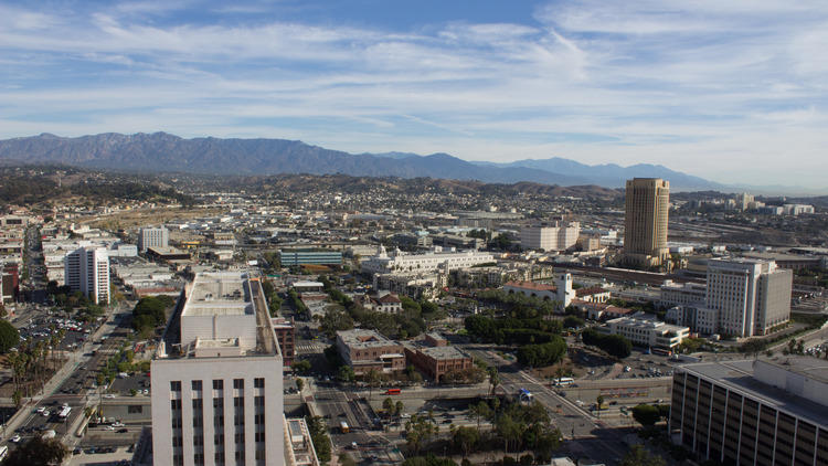 Look out on L.A. from Los Angeles City Hall