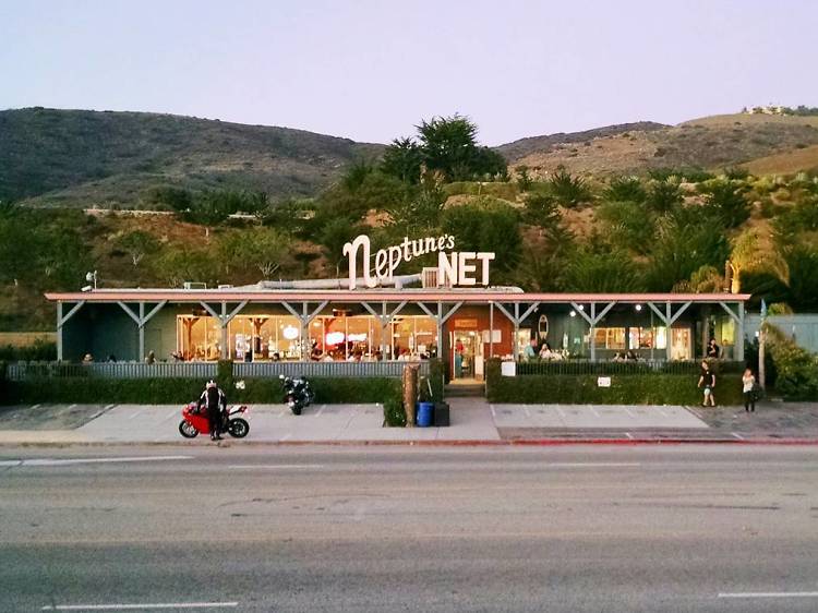 Have an oceanfront, roadside meal at Neptune’s Net