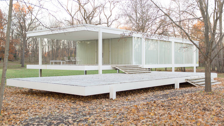 Hike around the iconic Farnsworth House