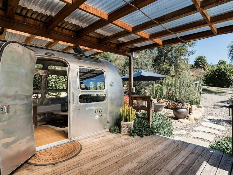 The 1974 Airstream on an organic ranch in Carpenteria