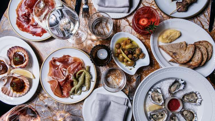 Tapas on a table.